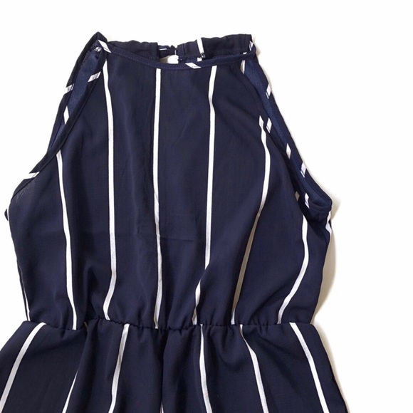 Navy Striped Romper - Picture 2 of 5